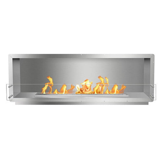 The Bio Flame 72-Inch Smart Firebox SS - Built-in Ethanol Fireplace